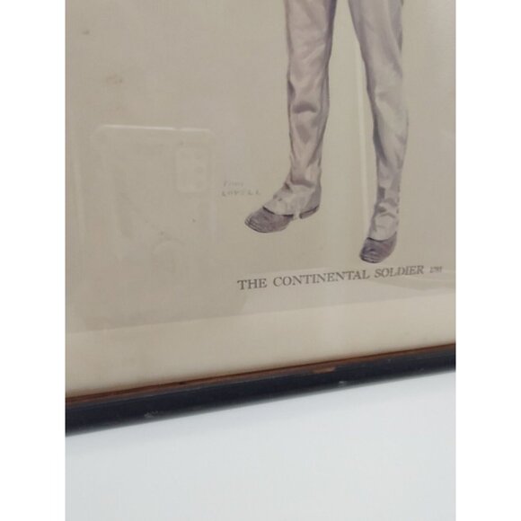 Vintage 1962 Continental Insurance Soldier 1781 Tom Lovell Litho Print in Frame - Picture 8 of 15